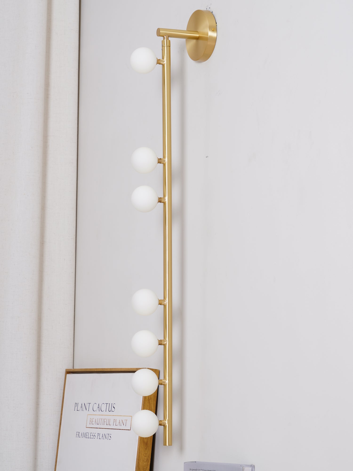 Brass Glass Tube Wall Lamp