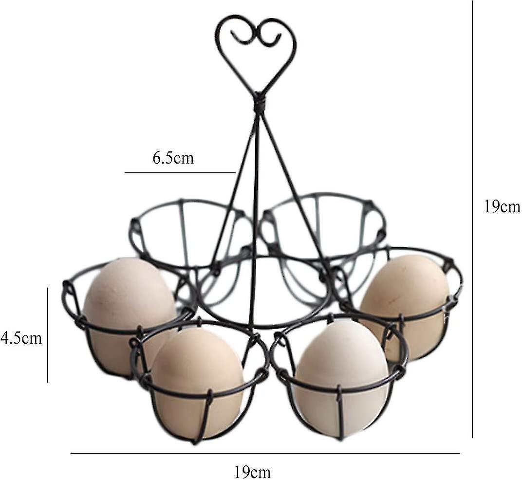 Egg Box Metal Wire Tray For 6 Eggs，easter(matte Antique Black)