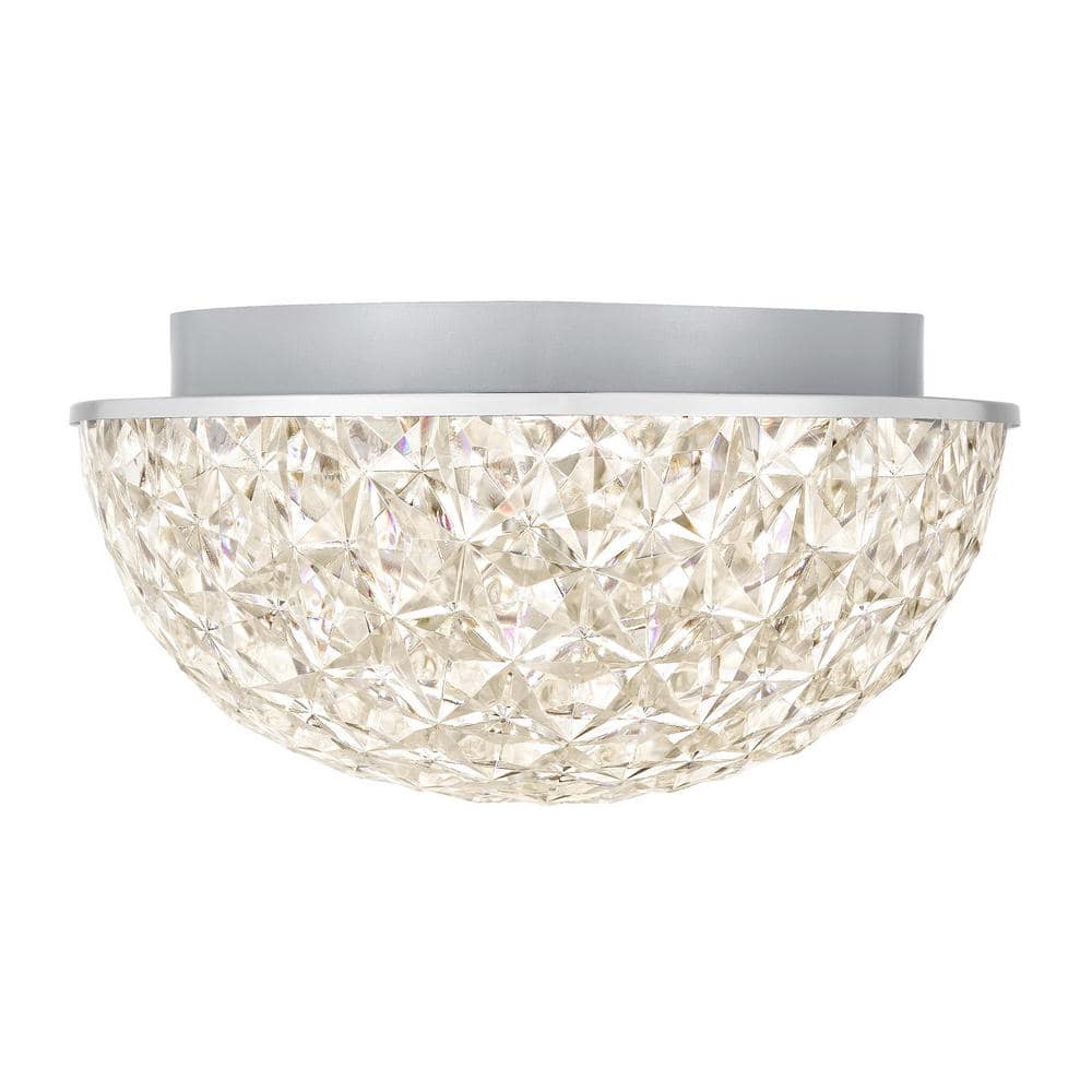 Home Decorators Collection Ellis Place 12.25 in. Chrome LED Round Flush Mount Modern Ceiling Light HD4971A