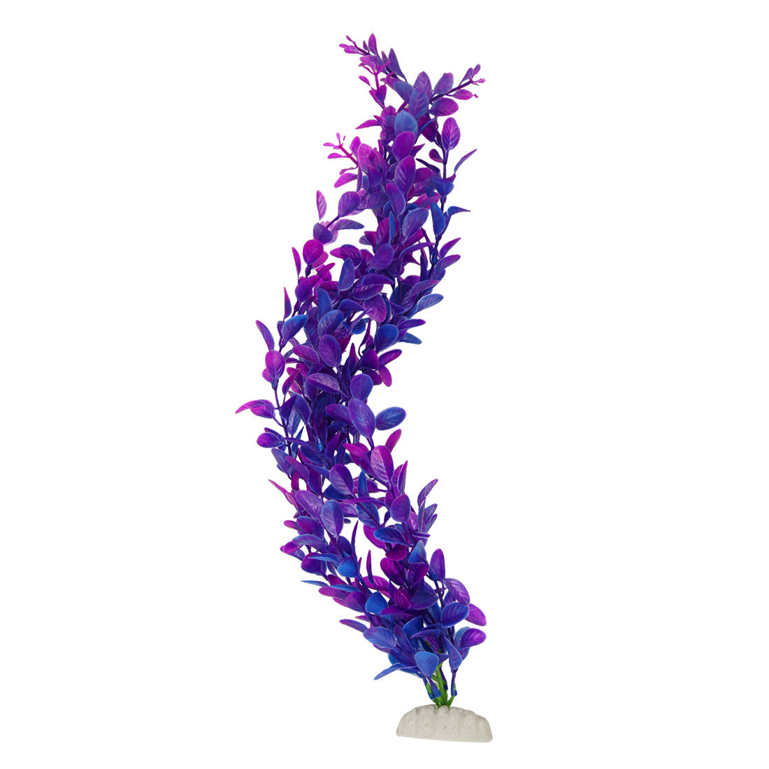 Unique Bargains Purple Blue Little Leaves Soft Twig Fish Tank Ornament