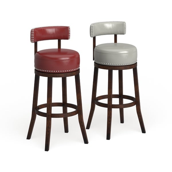 Copper Grove Rogers Faux Leather Swivel Barstool (Set of 2)