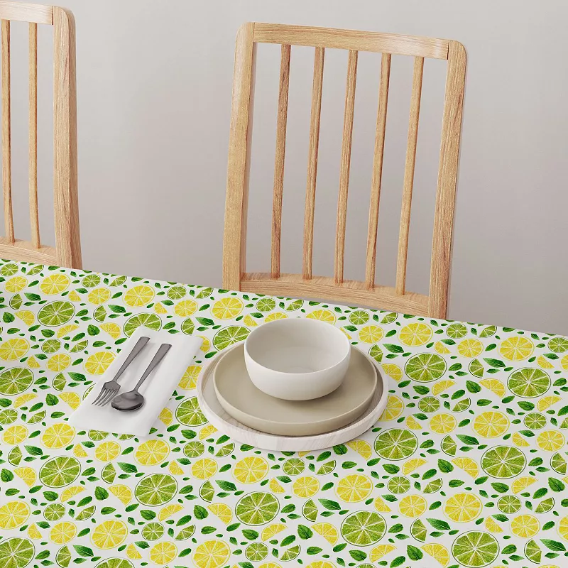 Square Tablecloth， 100% Cotton， 60x60， Citrus Summer