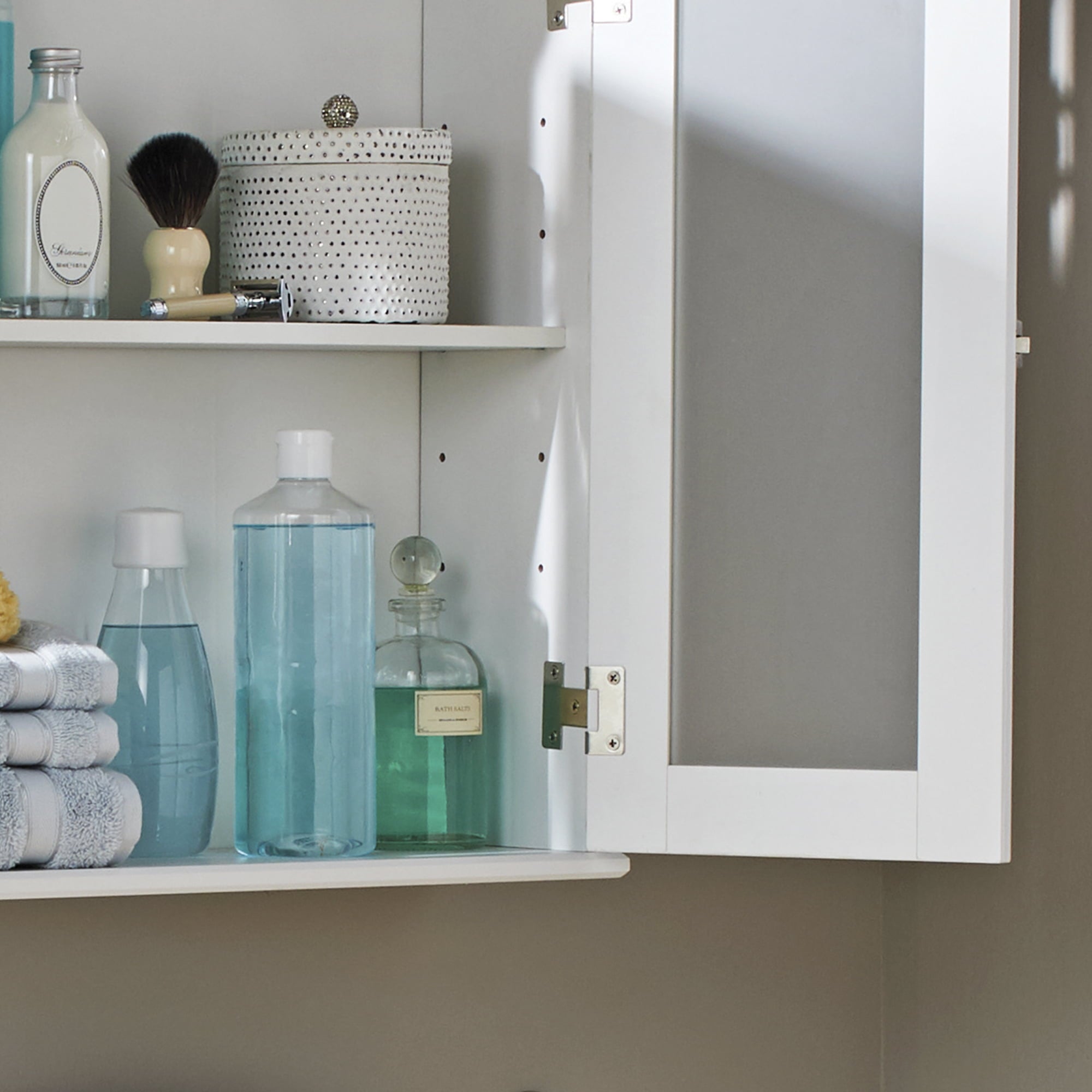 White Bathroom Wall Cabinet with 1 Adjustable Shelf, Better Homes & Gardens Harborough