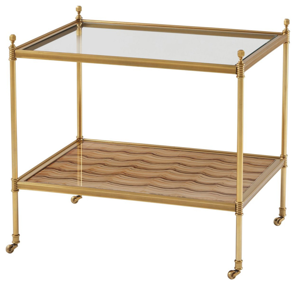 Theodore Alexander Alexa Hampton Evie Two Tiered Brass Side Table   Traditional   Side Tables And End Tables   by Unlimited Furniture Group  Houzz