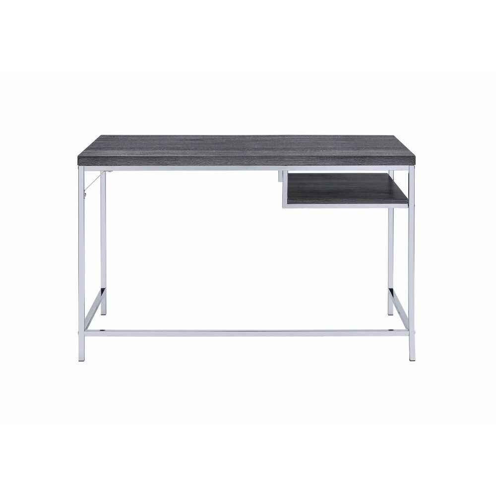 Coaster Furniture Kravitz Weathered Grey and Chrome Rectangular Writing Desk