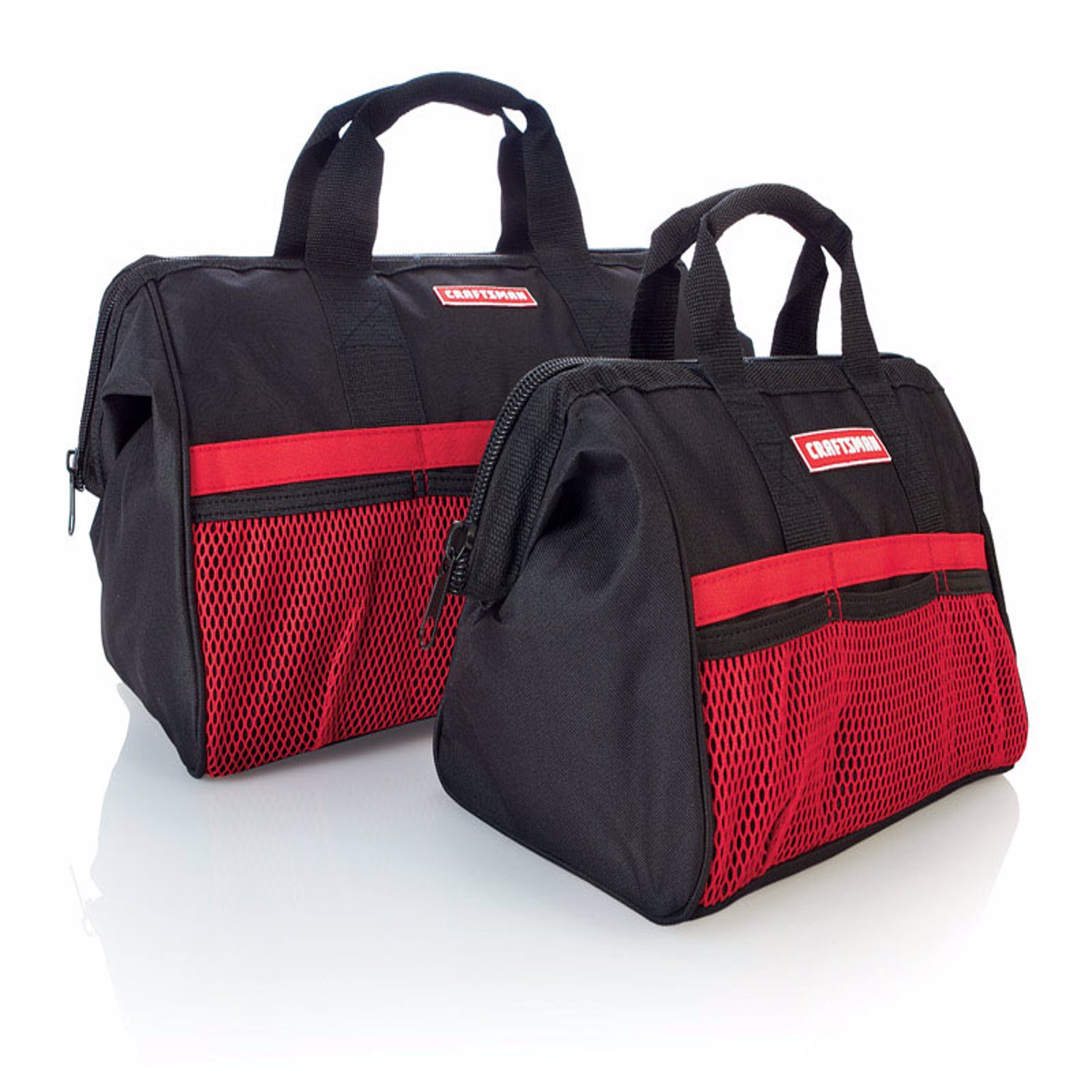 Craftsman 12.25 in. W X 17.5 in. H Ballistic Nylon Tool Bag Set Black/Red 2 pc