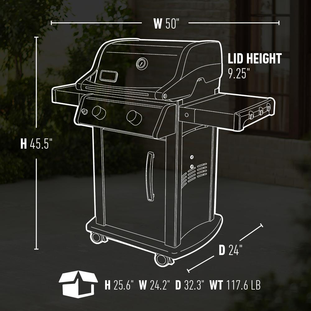 Weber Spirit E210 2Burner Propane Gas Grill in Black with BuiltIn Thermometer