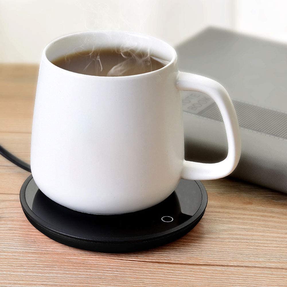 Limei Cup Warmer Pad， Portable Electric Waterproof Touch Heating Cup Mat Coffee Mug Warmer Pad Beverage Heater for Coffee Tea Milk， Waterproof/Electricity Leakage Proof(Black US 110V)