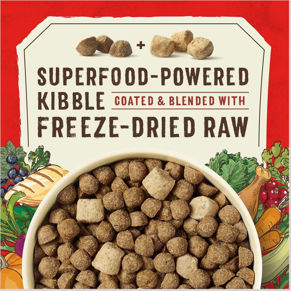 Stella and Chewy's SuperBlends Raw Blend Wholesome Grains Cage-Free Chicken and Duck Recipe with Superfoods Dry Dog Food