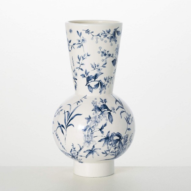 Blue Floral Modern Vase Ceramic