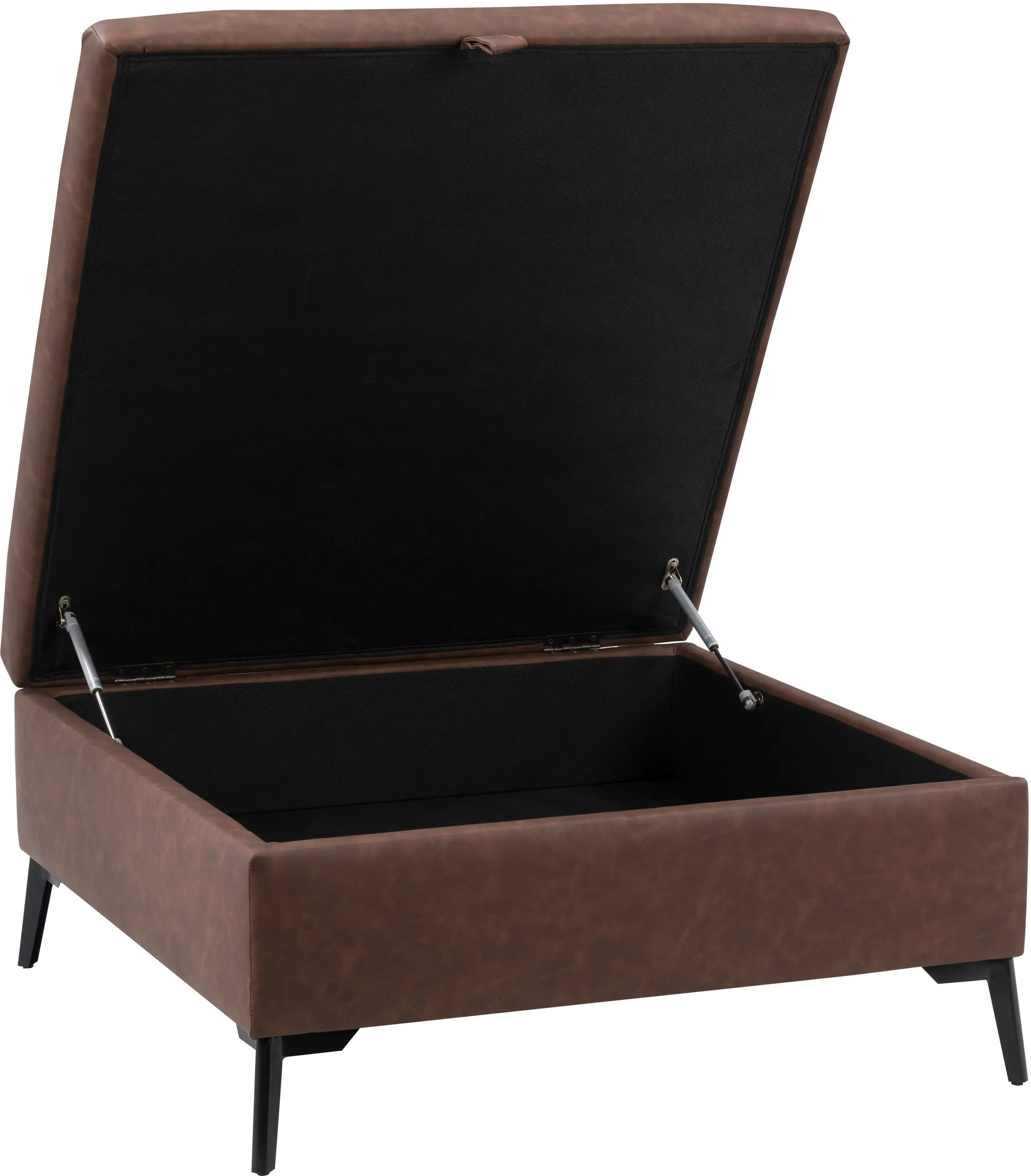 Linden Dark Brown Square Storage Ottoman