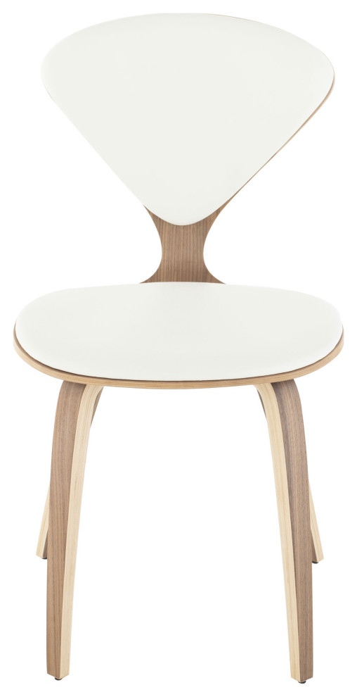 Satine White Leather Dining Chair   Midcentury   Dining Chairs   by Kolibri Decor  Houzz