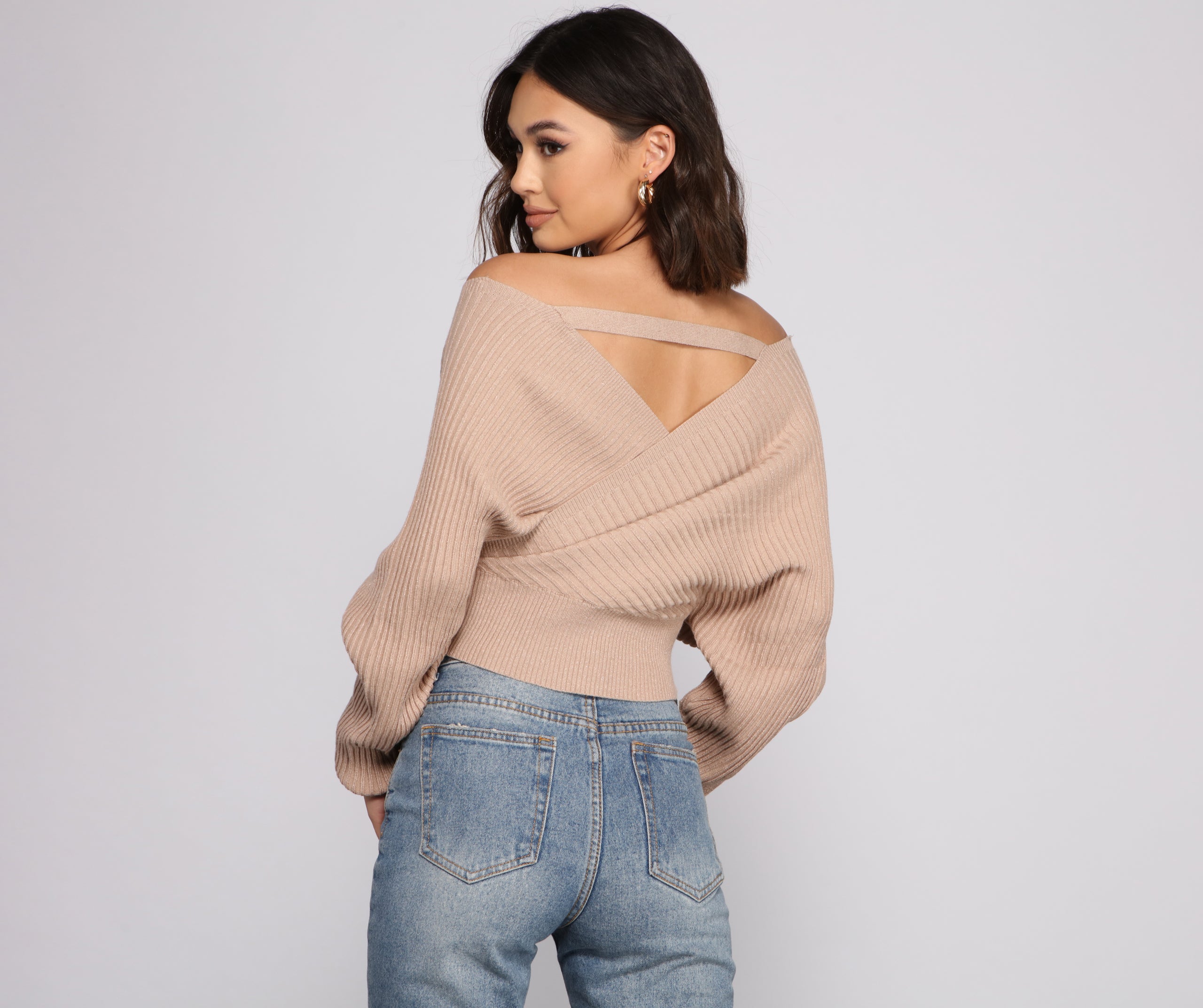 Glitter And Gleam Ribbed Knit Sweater