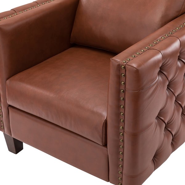 Pr Comfy Upholstered Club Chair with Nailhead Trim by HULALA HOME