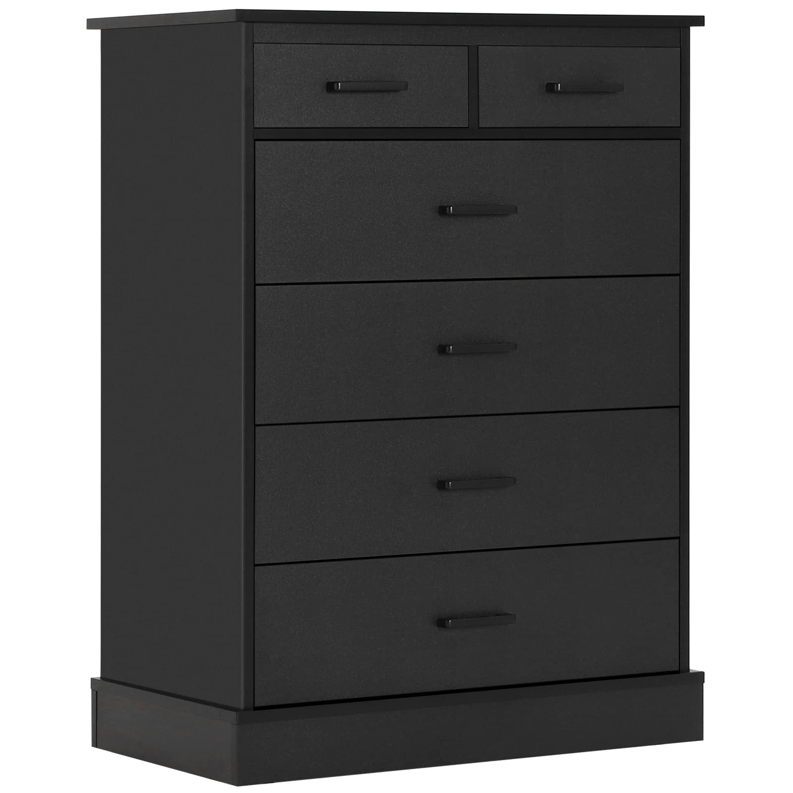 6 Drawer Dresser， Wood Storage Tower Clothes Organizer， Black Chest of 6 Drawers， Large Storage Cabinet - as picture - - 37668791