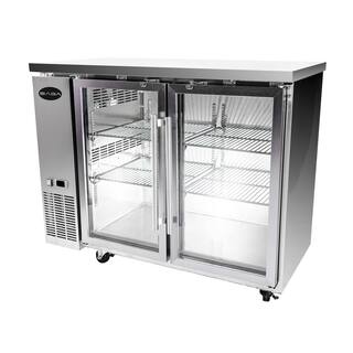 SABA 48 in. W 11.8 cu. ft. Commercial Under Back Bar Cooler Refrigerator with Glass Doors in Stainless Steel SBB-24-48GSS