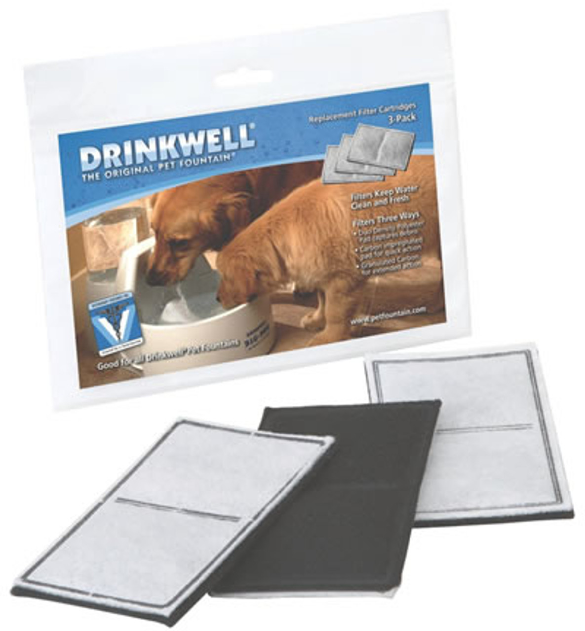 Drinkwell Dog Fountain Replacement Filters， 3 Pack