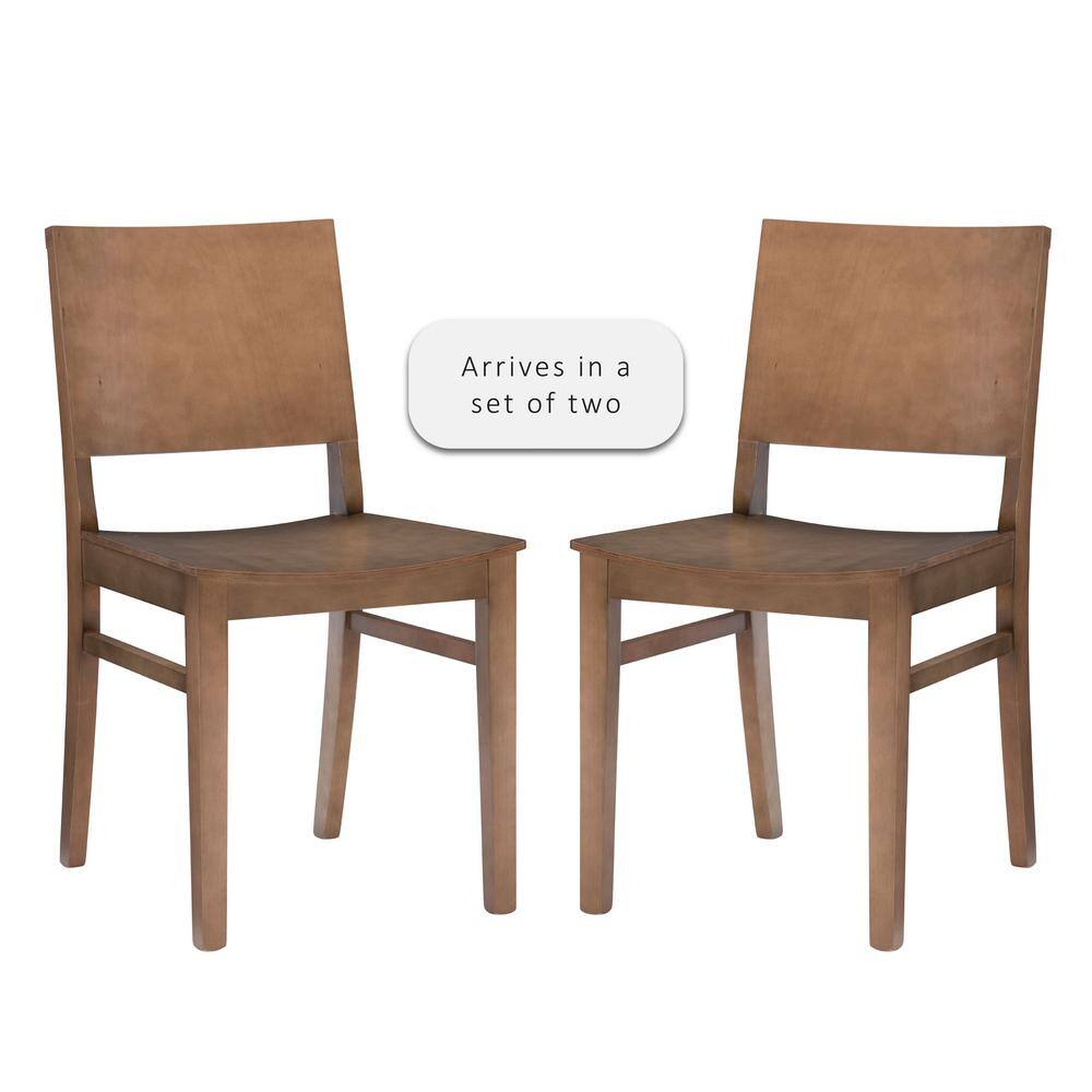 Linon Home Decor Parker Natural Wood Back and Seat Dining Chair (Set of 2) THDAC3748