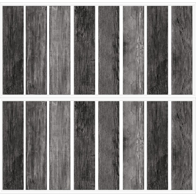 Roommates Distressed Barn Wood Plank Peel And Stick Wallpaper Black