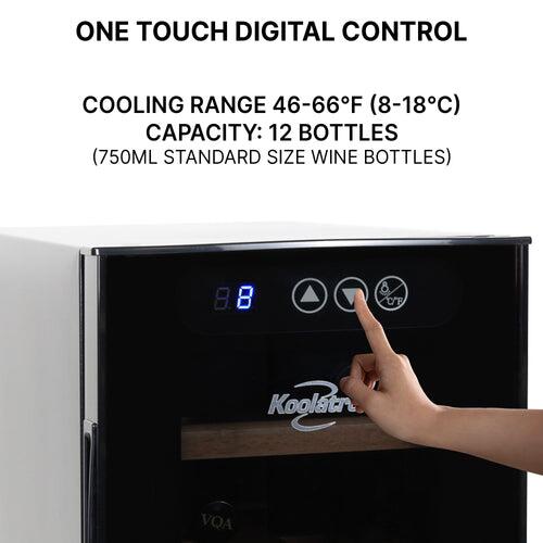 Koolatron WC1235D 11 Inch Black Wine Cooler