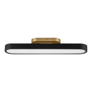 Hampton Bay Vanderhoven 27.5 in. 33-Watt Matte Black and Gold Integrated LED Flush Mount HD7997A