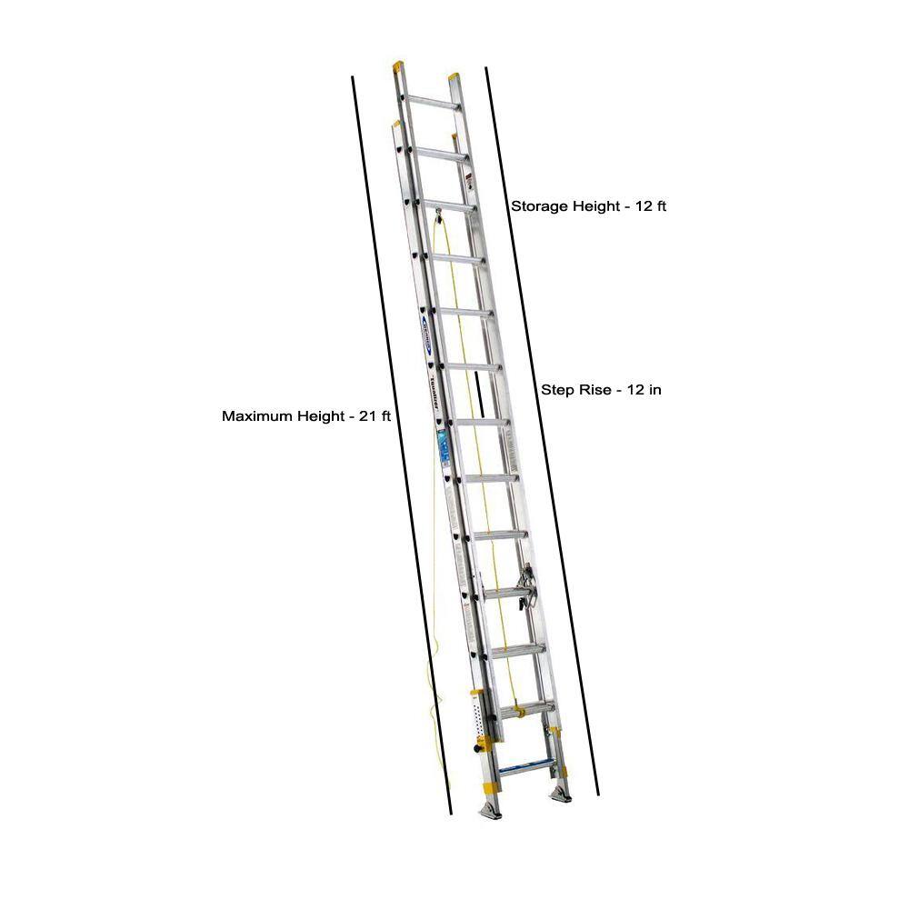 Werner 24 ft. Aluminum D-Rung Equalizer Extension Ladder with 250 lb. Load Capacity Type I Duty Rating D1824-2EQ