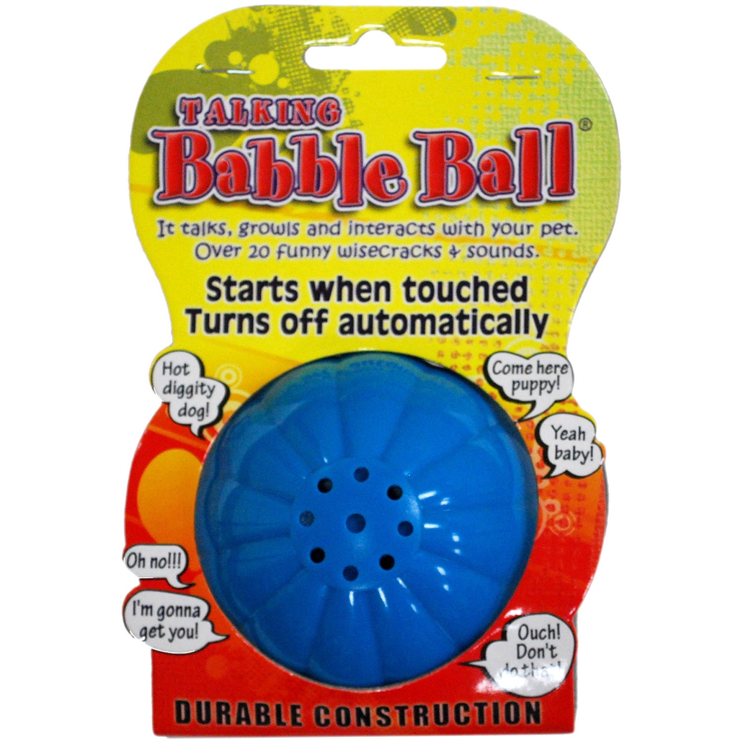 Pet Qwerks Talking Babble Ball Dog Toy， Large