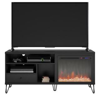 Ameriwood Home Montrose 59 in. Freestanding Electric Fireplace TV Stand Fits TV's up to 65 in. in Black HD43551