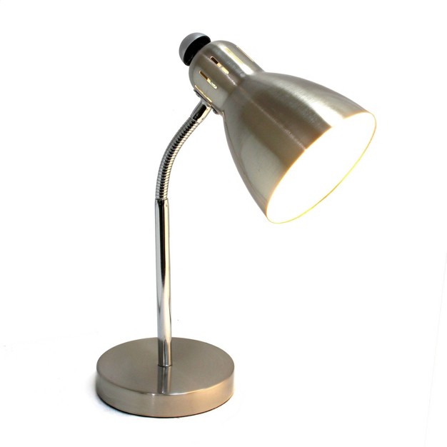 Semi flexible Brushed Nickel Desk Lamp Silver Simple Designs