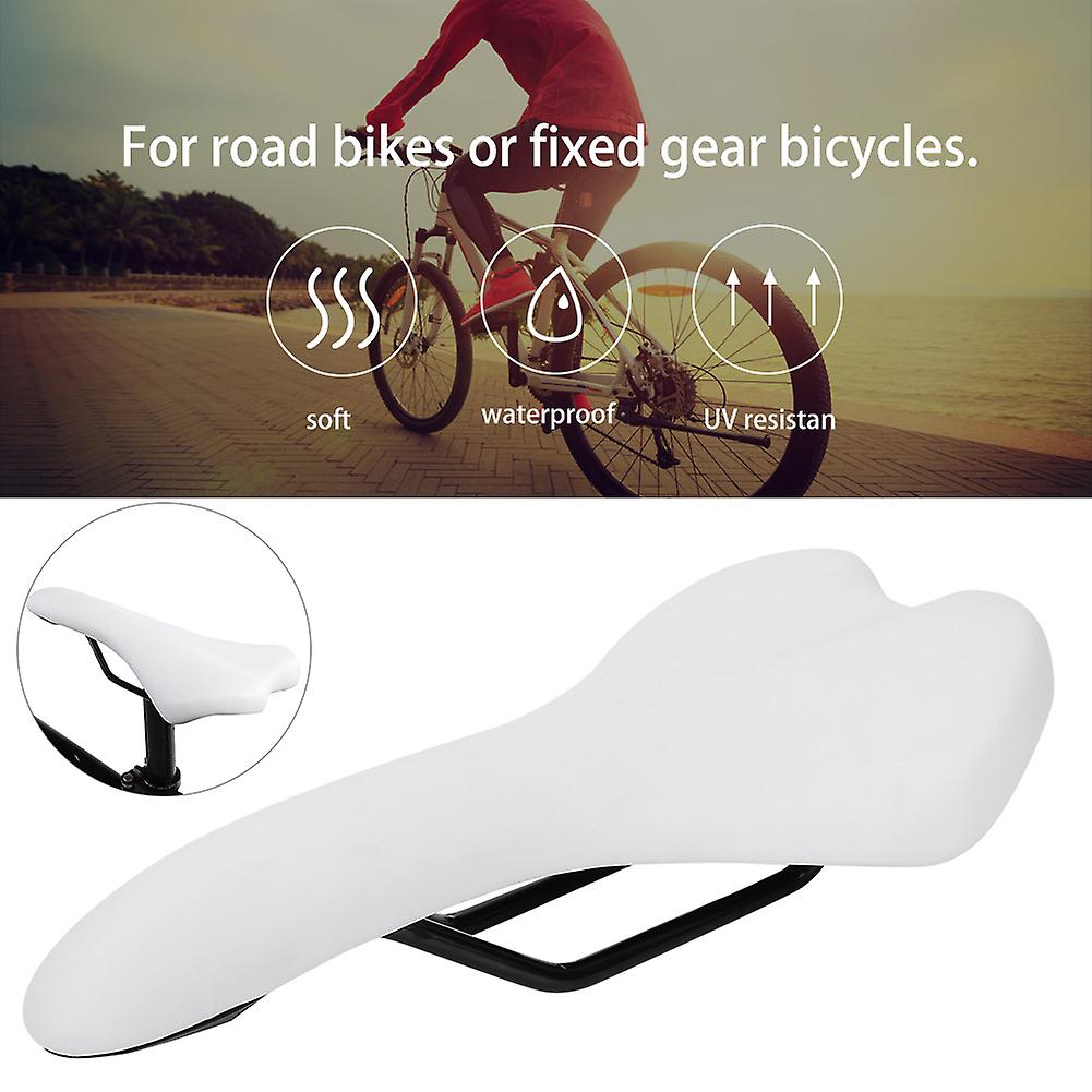 Mountain Road Bike Saddle Seat Comfortable Shockproof Cycling Bicycle Cushion(white)