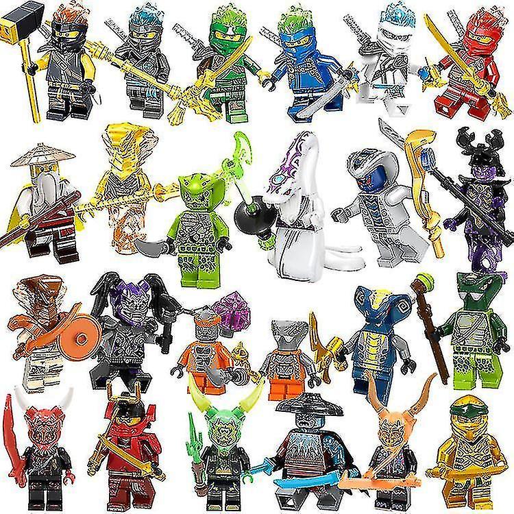 Ninja Minifigures Set 24 Pack Action Figure Anime Shinobi Doll Kids Toys Birthday Party Gifts