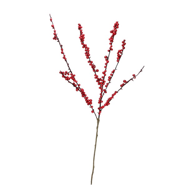 25-inch Red Berries Artificial Christmas Twig Branch Spray