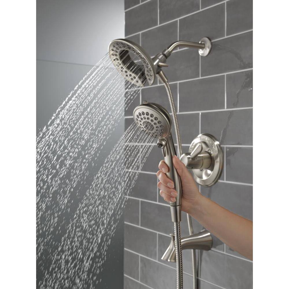 Delta Lahara In2ition 2-in-1 Single-Handle 5-Spray Tub and Shower Faucet in Brushed Nickel 144938DC-SS-I20