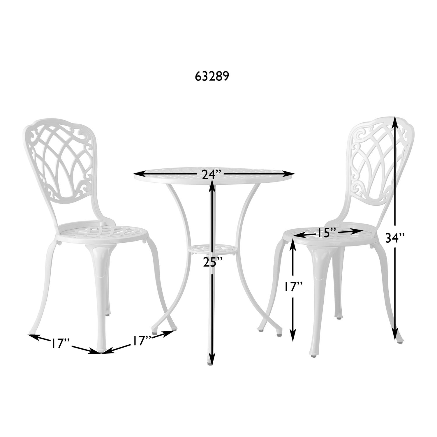 Patio Sense Palisade Outdoor Dining Table and Chair 3-piece Set