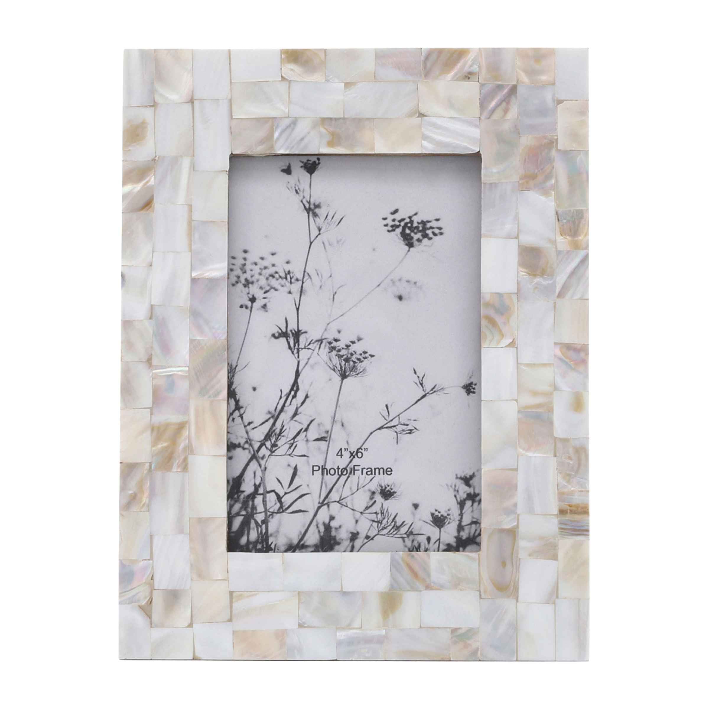 Capiz Design Resin Photo Frame 10 X 15Cm - Silver 16614-01