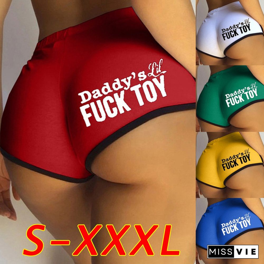 Daddy's Lil Fuck Toy Funny Letter Print Women Casual Shorts fashion fitness leggings womens clothing sexy shorts for women