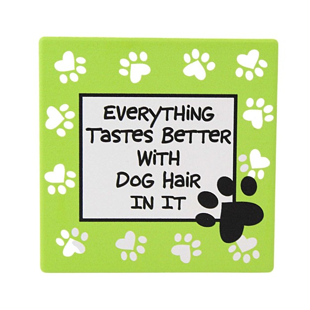 Tabletop Dog Hair Coaster One Coaster 4 Inches Our Name Is Mud 6013768 Stoneware Green