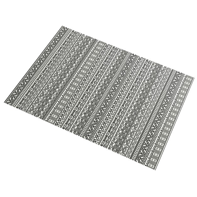 Outsunny Rv Mat Outdoor Patio Rug Large Camping Carpet With Carrying Bag 9 x27 X 12 x27 Waterproof Plastic Straw Reversible Gray amp Cream White Boho