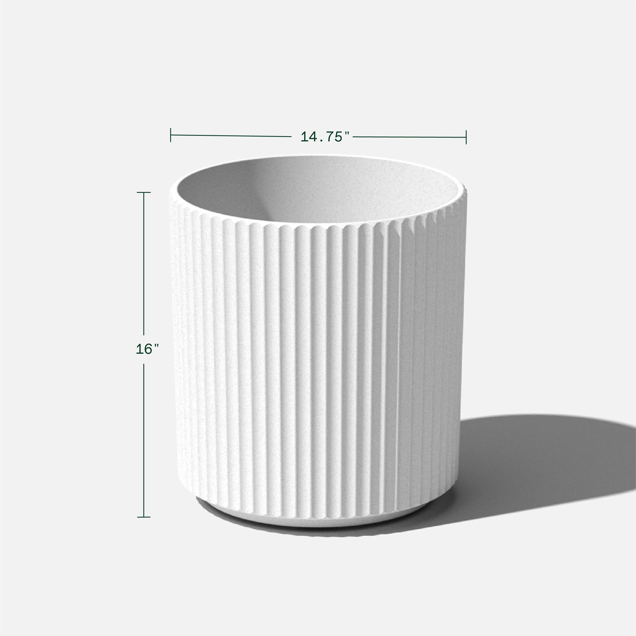 Veradek Mason Series Demi 16" Planter - 2 Pack White