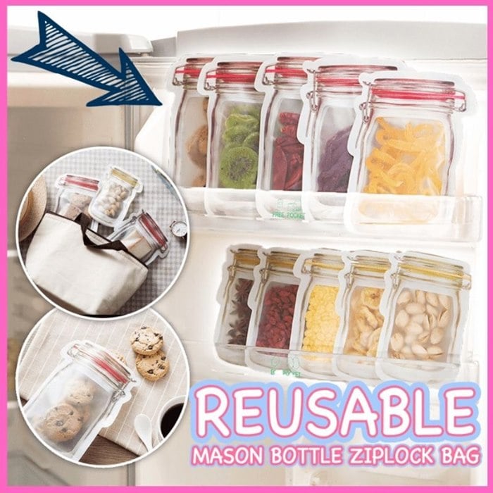 🔥BIG SALE - 49%OFF🔥🔥Mason Bottle Ziplock Bags (Set of 10)