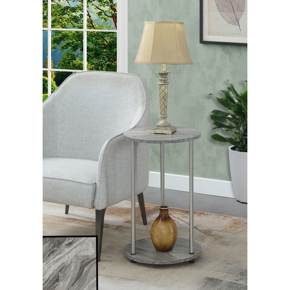 Convenience Concepts Designs2Go No Tools 2 Tier Round End Table