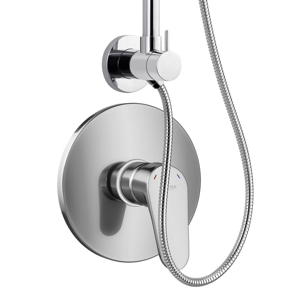 PULSE Showerspas Seabreeze Wall Mounted 4-Spray 8 in. 1.8GPM Dual Shower Head and Handheld with Pressure Balance Valve in Chrome 1088-CH-RIV-1.8GPM