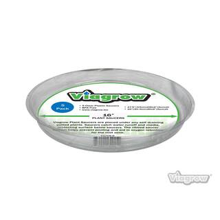 Viagrow 17.5 in. Clear Plastic Saucer (5-Pack) V17CS-5