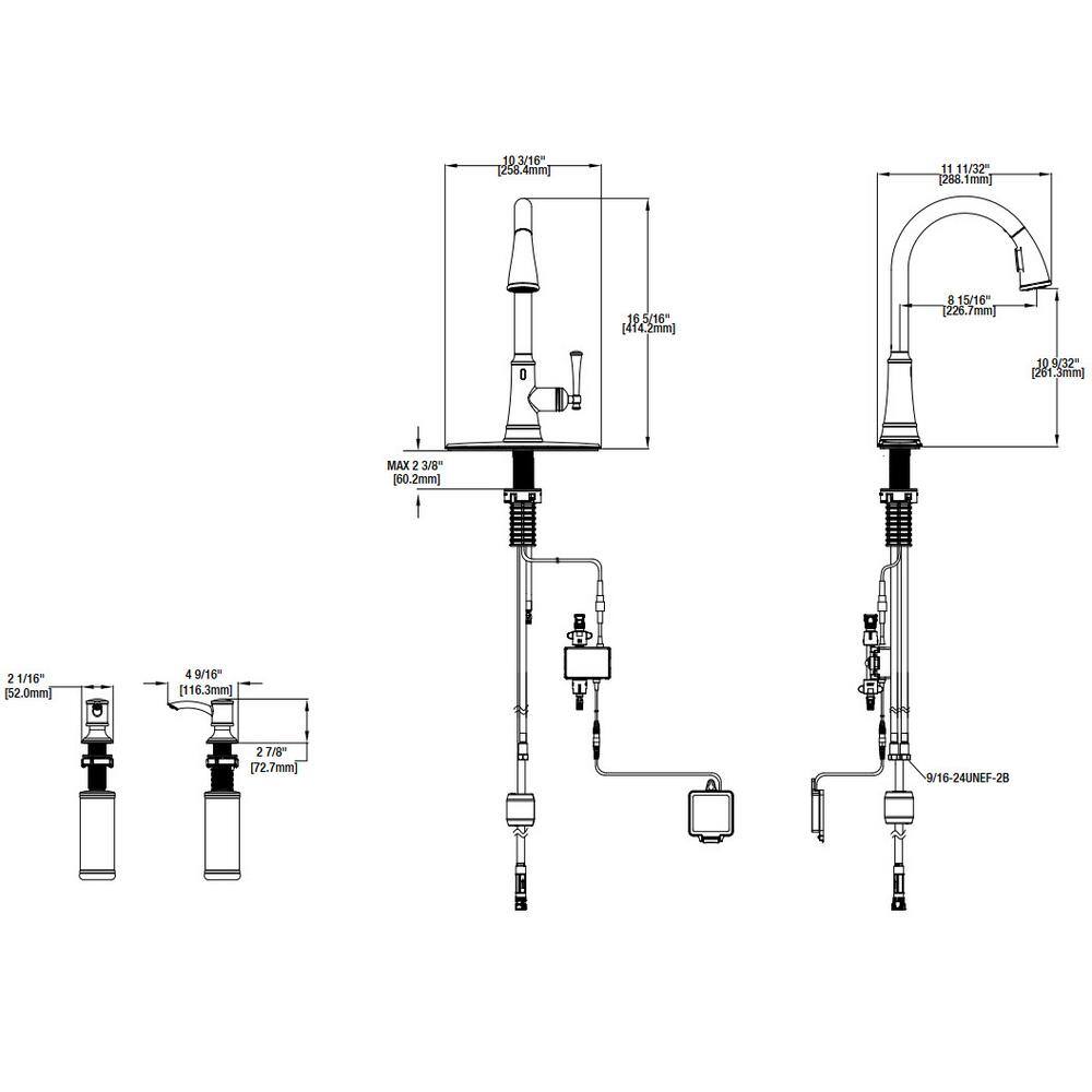 Glacier Bay Paulina Single Handle Pull Down Sprayer Kitchen Faucet with TurboSpray FastMount and Soap Dispenser in Matte Gold HD67780-104405