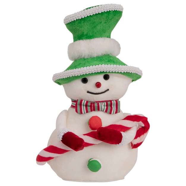 Snowman With Candy Cane Christmas Figure