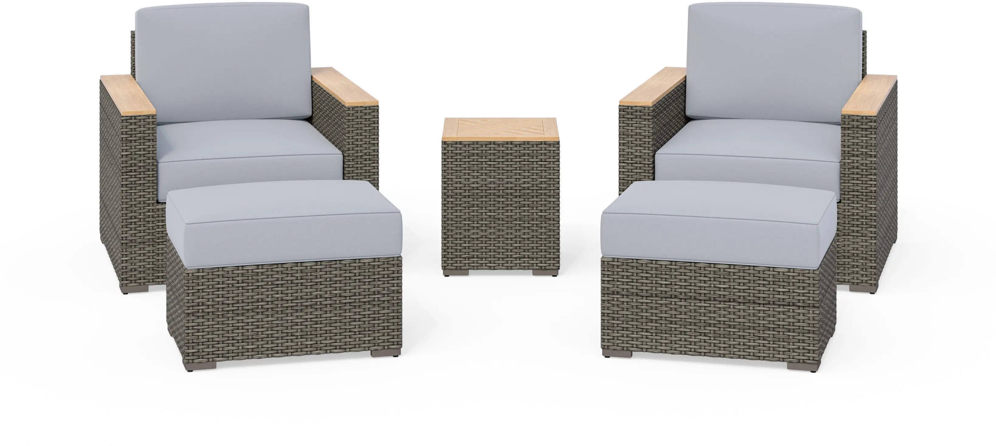 Boca Raton Gray Outdoor 5 Piece Set