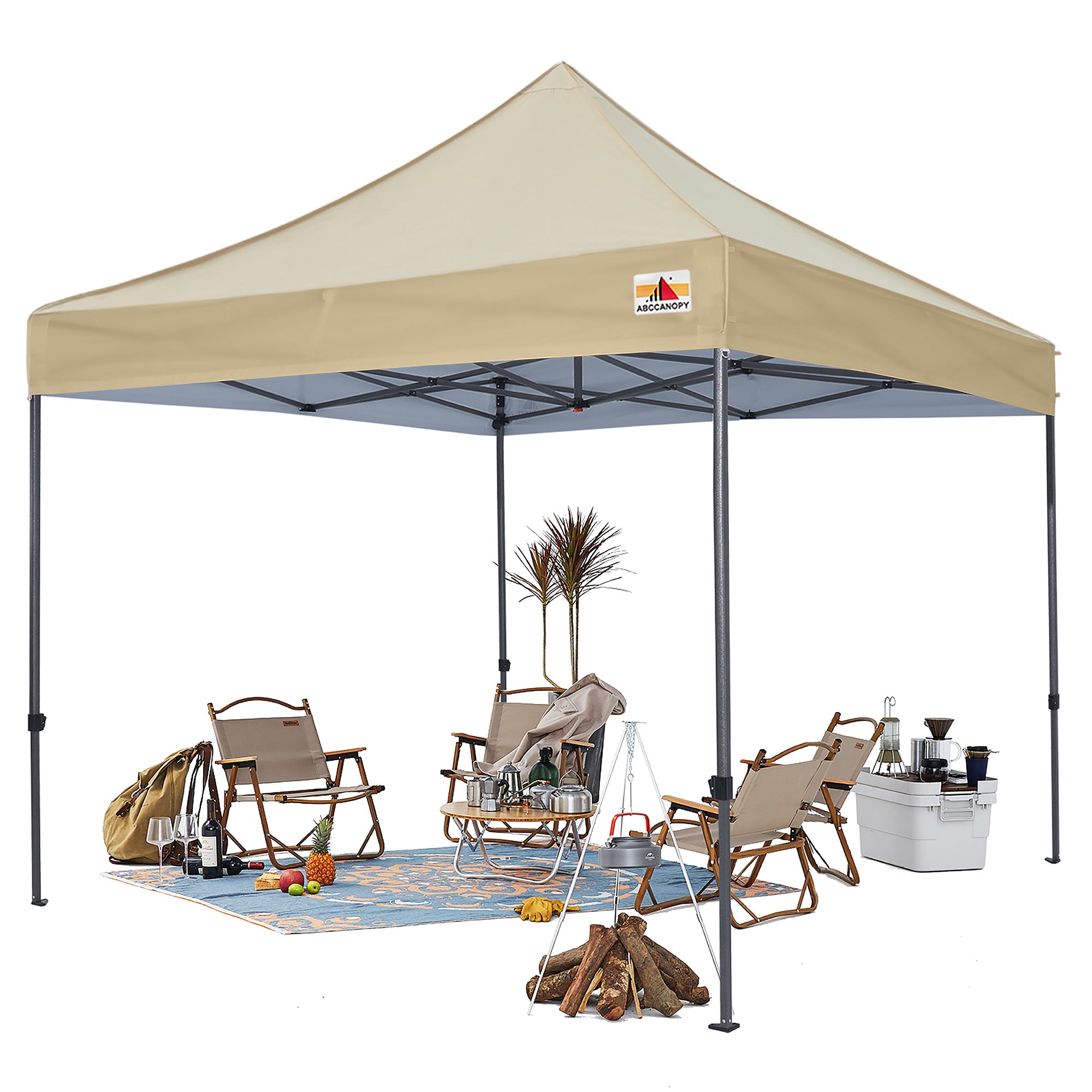 ABCCANOPY 10ft x 10ft Sturdy Instant Shelter Metal Outdoor Pop up Canopy，Beige