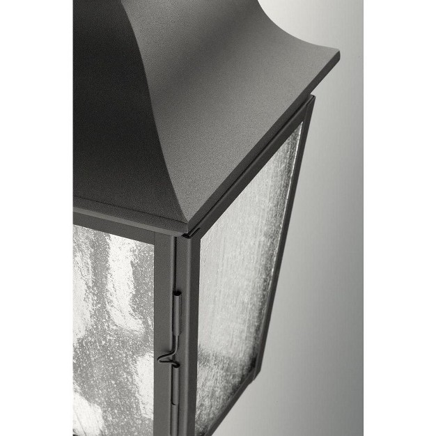 Progress Lighting Kiawah 3 light Outdoor Post Lantern In Black With Seeded Glass Panels