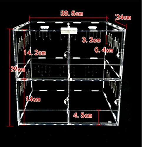 Miumaeov 4 Grids Acrylic Reptile Terrarium Lizard Cage Tank Climbing Pet Box Spider Snake