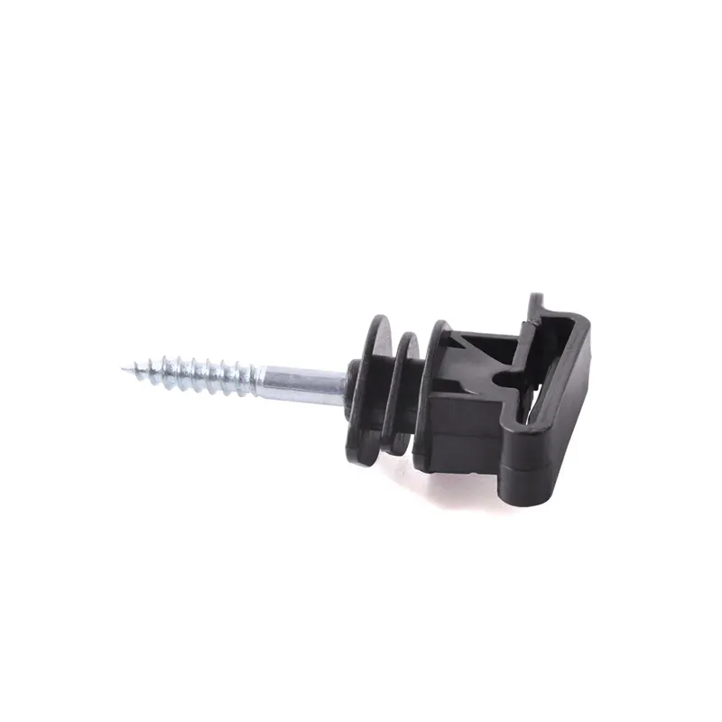 Electric fence screw in black easily assembled plastic insulator for wooden post